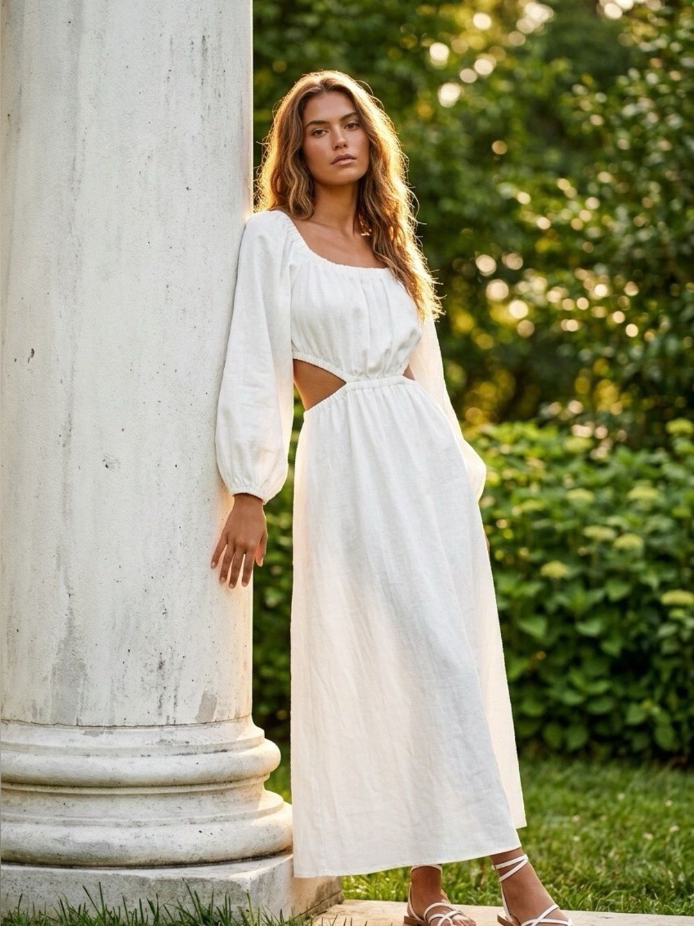 Elegant White Maxi Dress by Astra The Label Size Large